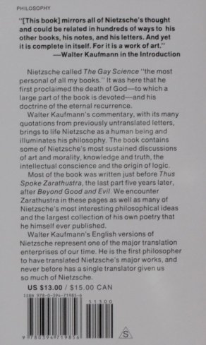 the gay science back cover